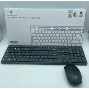 Wireless Keyboard & Mouse Combo Rii‎ RK200 Standard Office for Windows & Android